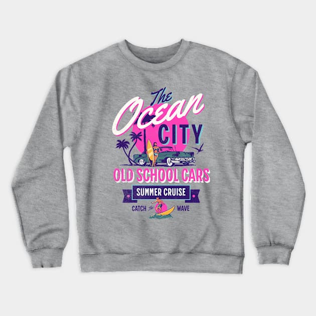 Car Cruise Crewneck Sweatshirt by Dauberman Graphic Design